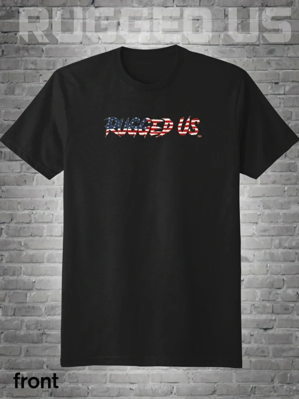 A black t-shirt with the words raised us written in red, white and blue.