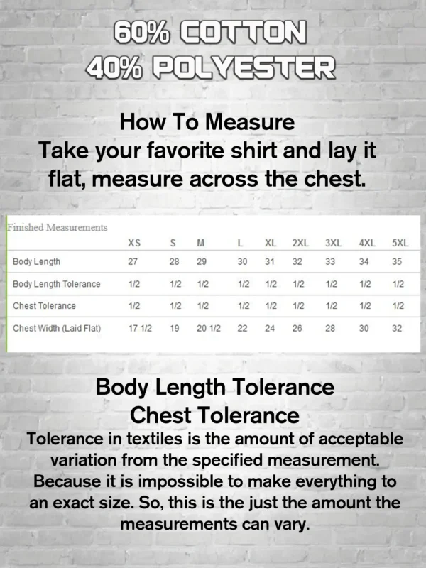 A picture of the size chart for a shirt.