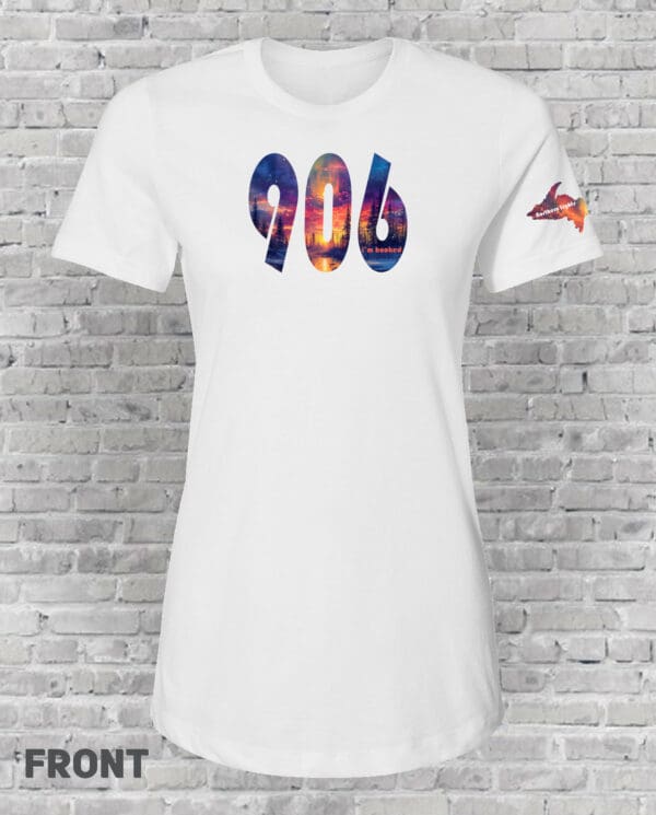 A white shirt with the number 9 0 6 on it