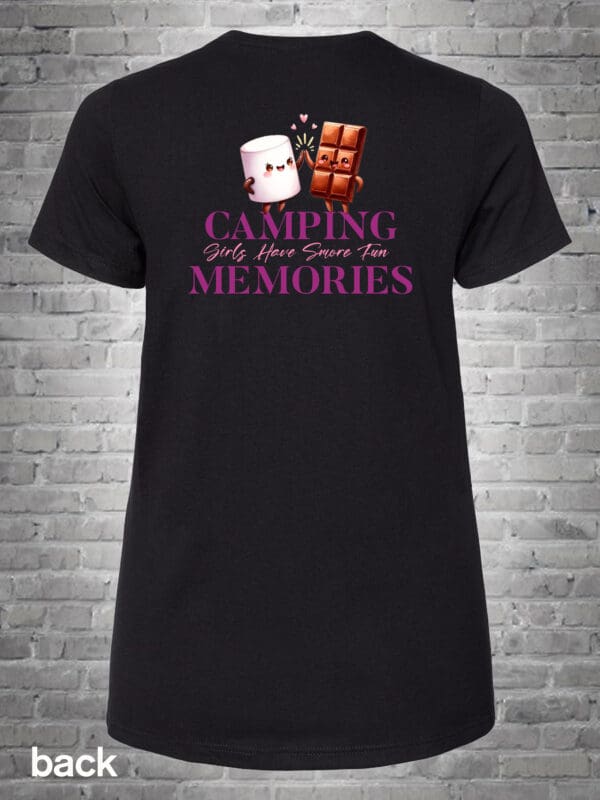 A black t-shirt with the words " camping memories."