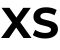 A black and white image of the word xs.