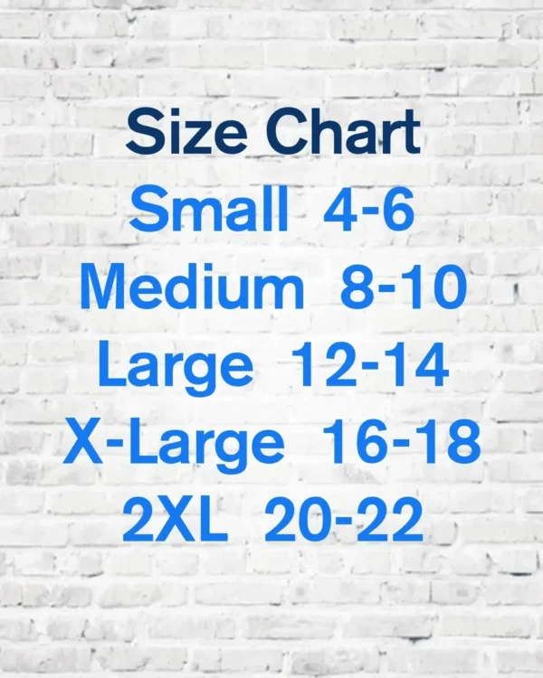 A size chart for the size of a small and large item.