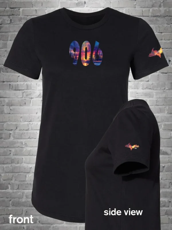 A black t-shirt with the word " 9 0 6 ".