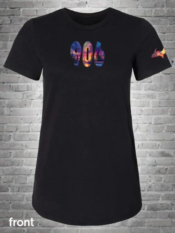 A black t-shirt with the word " 9 0 6 ".