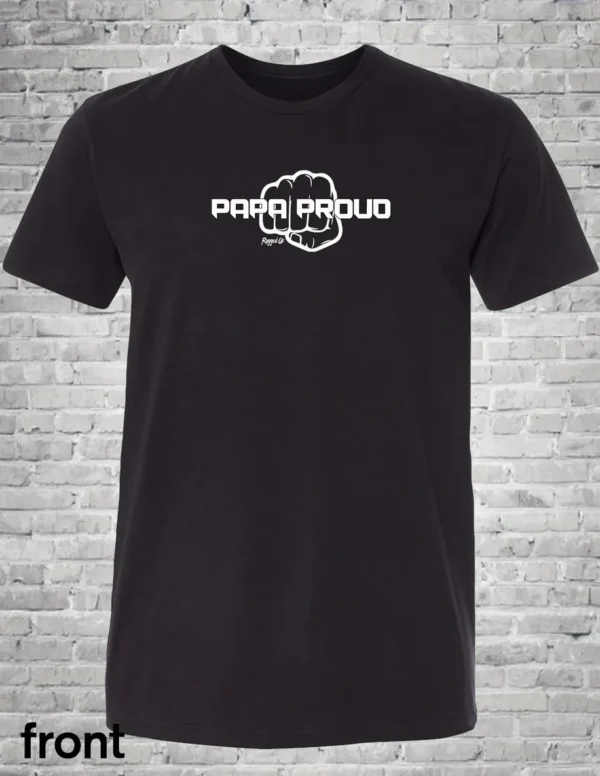 A black shirt with the words para proud on it.