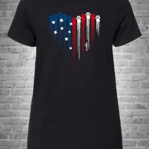 A black shirt with an american flag design on it.