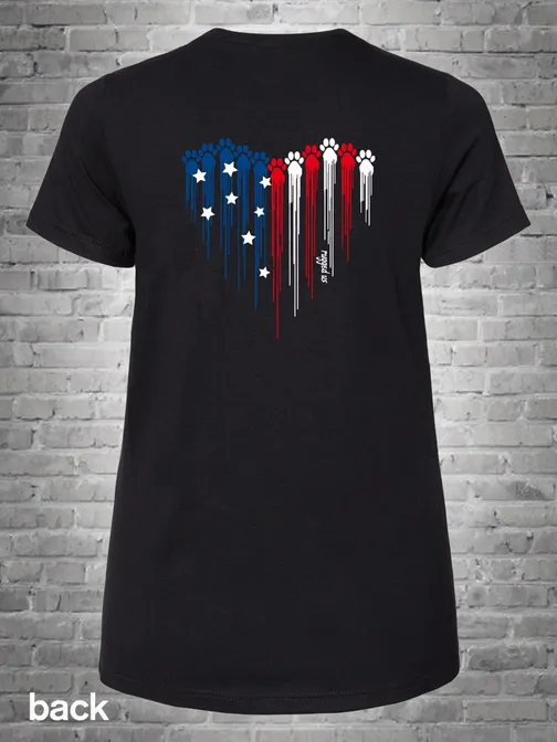 A black shirt with an american flag design on it.