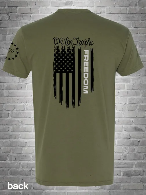 A t-shirt with the words we the people and freedom on it.