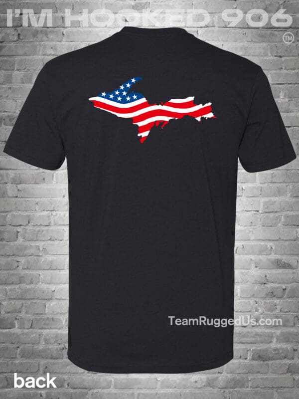 906 Patriotic UP Flag Men's Black T-Shirt - Image 2