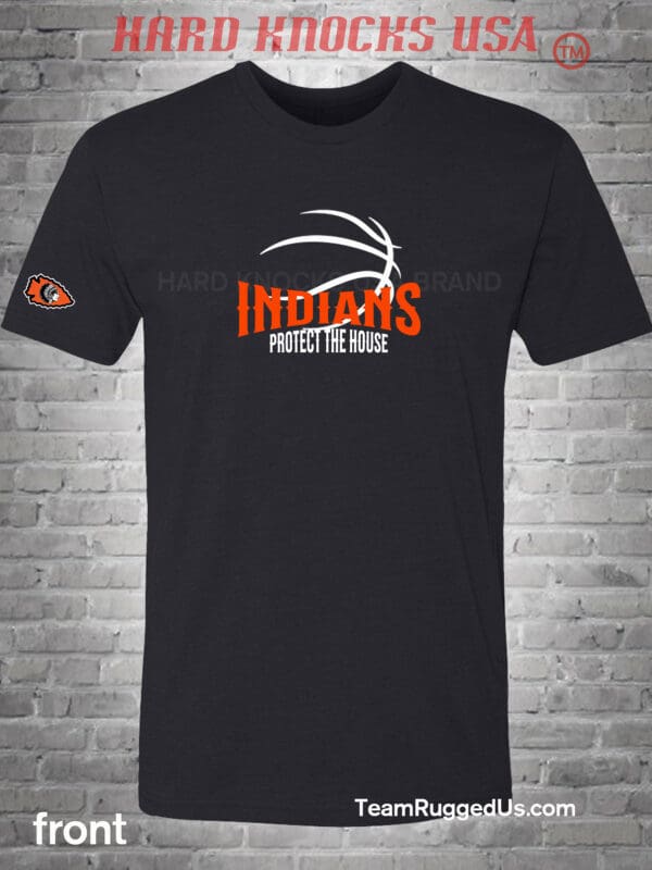 Newberry High School Indians Basketball Men's Black or Grey T-Shirt - Image 2