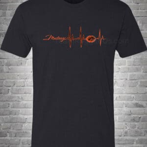 Clio High School Mustangs Heartbeat Men's Black Tee