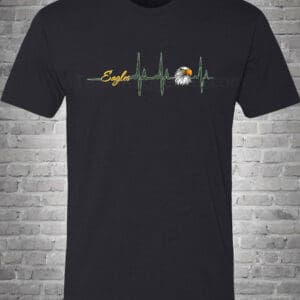 Engadine High School Eagles Heartbeat Men's Black Tee