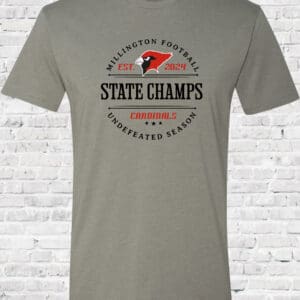 Millington Football State Champs 2024 Men's T-Shirt, Black or Grey